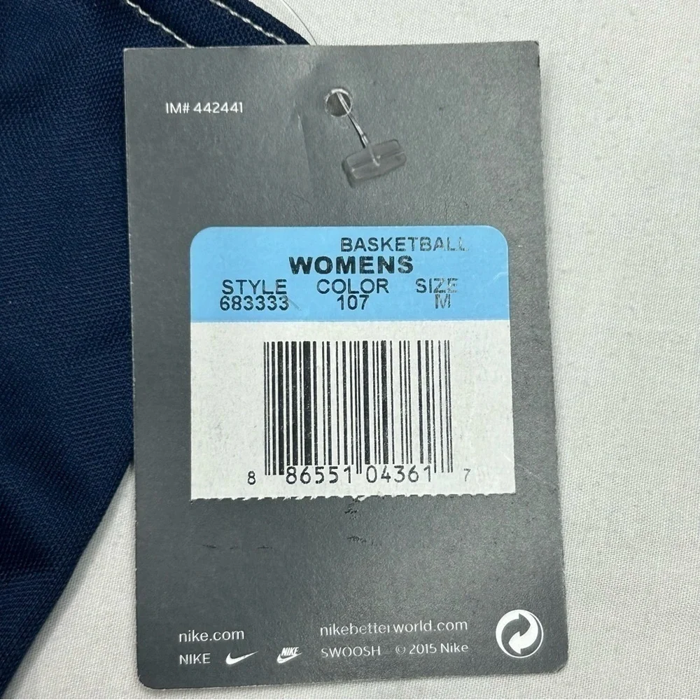 Nike Women Tank Tops Basketball Jersey White Blue V-neckline Mesh Back Dri Fit M